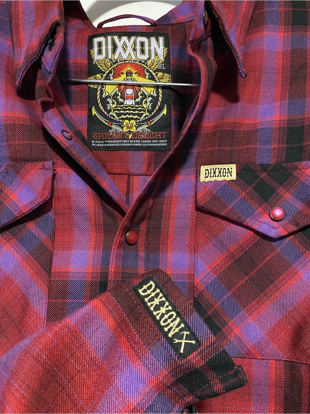 Dixxon Plaid Men’s Flannel Shirt - Sailor’s Delight - NWOT - Picture 3 of 4